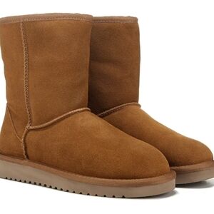 Koolaburra by UGG Koola Short Chestnut Womens  Faux Fur Shearling Suede Boots 11